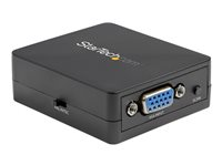StarTech.com VGA till RCA och S-Video-konverterare - USB Power - Videokort - VGA/S-video/kompositvideo - HD-15 (VGA) hona till 4-stifts mini-DIN, RCA hona - svart - aktiv VGA2VID2