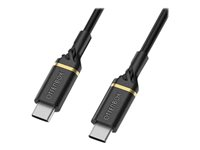 OtterBox Fast Charge Cable Standard - USB-kabel - USB-C (hane) till USB-C (hane) - USB 2.0 - 1 m - svart skimmer 78-52541