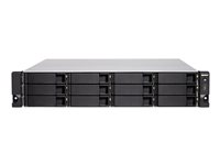 QNAP TS-1283XU-RP - NAS-server - 12 fack - kan monteras i rack - SATA 6Gb/s - RAID 0, 1, 5, 6, 10, 50, JBOD, 60 - RAM 8 GB - Gigabit Ethernet / 10Gbps SFP+ - iSCSI support - 2U TS-1283XU-RP-E2124-8G