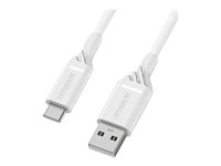 OtterBox Standard - USB-kabel - USB-C (hane) till USB (hane) - USB 2.0 - 3 A - 1 m - molndrömfärgad vit 78-52536