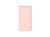 Belkin BoostCharge - Strömförsörjningsbank - 10000 mAh - 18 Watt - 3 utdatakontakter (24 pin USB-C, 2 x USB) - guldrosa BPB011BTRG