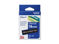 Brother TZe-345 - Standardlim - vitt på svart - Rulle (1,8 cm x 8 m) 1 kassett(er) bandlaminat - för Brother PT-D600; P-Touch PT-18, 3600, 9800, D450, D800, E500, E550, H101, H500, P750, P900 TZE345