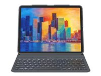 ZAGG Pro Keys - Tangentbord och foliefodral - bakgrundsbelyst - Bluetooth - Nordisk - svart/grå tangentbord, svart/grå fodral - för Apple 11-inch iPad Pro (1:a generation, 2a generation, 3:e generationen) 103407984