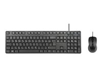 Targus - Sats med tangentbord och mus - kombination - full size - antimikrobiell - USB - QWERTY - brittisk - svart AKM622UK