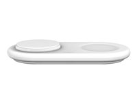 Belkin BoostCharge Pro 2-in-1 - Trådlös laddningsplatta - magnetisk + växelströmsadapter - 15 Watt - vit WIZ021VFWH