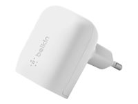 Belkin BoostCharge - Strömadapter - PPS-teknik - 20 Watt - 3 A - Strömmatning 3.1 (USB-C) - vit WCA006VFWH