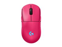 Logitech G PRO 2 - Mus - gaming - höger- och vänsterhänta - optisk - 8 knappar - trådlös, kabelansluten - 2.4 GHz, USB - USB Logitech LIGHTSPEED-mottagare - rosa 910-007309