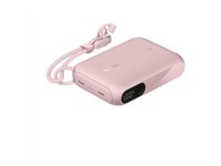 Belkin BoostCharge - Power bank - med display - 10000 mAh - 20 Watt - PD - 2 utdatakontakter (USB-C) - på kabel: USB-C - rosa BPB027HQPK