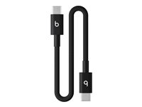 Beats - USB-kabel - 24 pin USB-C (hane) till 24 pin USB-C (hane) - USB 2.0 - 20 cm - flätad kabel, reinforced design, Snabbladdning upp till 60 W - bultsvart MEQ94ZM/A