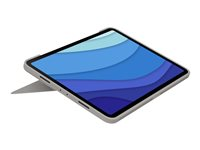 Logitech Combo Touch - Tangentbord och foliefodral - med pekdyna - bakgrundsbelyst - Apple Smart connector - QWERTY - USA, internationellt - sand - för Apple 11-inch iPad Pro (1:a generation, 2a generation, 3:e generationen) 920-010256