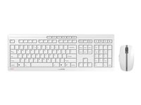 CHERRY STREAM DESKTOP - Sats med tangentbord och mus - trådlös - 2.4 GHz - USA med eurosymbol - tangentbrytare: CHERRY SX - blekgrå JD-8500EU-0