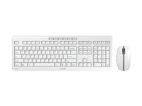 CHERRY STREAM DESKTOP RECHARGE - Sats med tangentbord och mus - trådlös - 2.4 GHz - QWERTY - USA med eurosymbol - tangentbrytare: CHERRY SX - blekgrå JD-8560EU-0