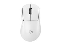 Logitech G PRO X SUPERLIGHT 2 DEX - Mus - ergonomisk - högerhänt - optisk - 5 knappar - trådlös, kabelansluten - 2.4 GHz, USB - vit 910-007365