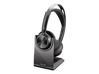 HP Poly Voyager Focus 2 - Headset - på örat - Bluetooth - trådlös - aktiv brusradering - USB-C via Bluetooth-adapter - svart - Zoomcertifierad, Certifierad för Microsoft-teams 9T9J6AA#AC3