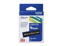 Brother TZe-325 - Standardlim - vitt på svart - Rulle (0,9 cm x 8 m) 1 kassett(er) bandlaminat - för Brother PT-D210, D600, H110; P-Touch PT-1005, D200, D450, D800, E550, H110, P300, P900 TZE325