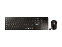 CHERRY DW 9100 SLIM - Sats med tangentbord och mus - trådlös - 2.4 GHz, Bluetooth 4.2 - hela norden - svart/brons JD-9100PN-2