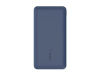 Belkin BoostCharge - Strömförsörjningsbank - 10000 mAh - 18 Watt - 3 utdatakontakter (24 pin USB-C, 2 x USB) - blå BPB011BTBL