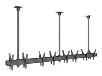 Multibrackets M Ceiling Mount Pro MBC4X1U2 - Monteringssats (2 takplattor, 8 skenor, 4 stångklämmor, 8 förlängningsrör (80 cm), 2 skydd för takplattor, 16 lutningsarmar) - för 8 LCD-bildskärmar - aluminium, stål - svart - skärmstorlek: 40"-65" - takmonterbar 7350073733514