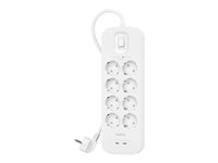 Belkin Connect - Överspänningsskydd - med 2 USB-C-portar - utgångskontakter: 8 - 2 m sladd SRB004VF2M-V2