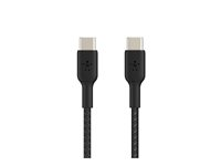Belkin BoostCharge - USB-kabel - 24 pin USB-C (hane) till 24 pin USB-C (hane) - 2 m - svart CAB004BT2MBK