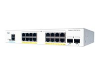 Cisco Catalyst 1000-16P-2G-L - Switch - Administrerad - 16 x 10/100/1000 (PoE+) + 2 x gigabit SFP (upplänk) - rackmonterbar - PoE+ (120 W) C1000-16P-2G-L