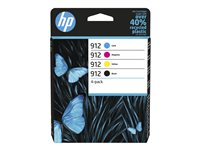 HP 912 Combo Pack - 4-pack - svart, gul, cyan, magenta - original - Officejet - bläckpatron - för Officejet 8010e, 8012, 8013, 8014, 8015, 8022; Officejet Pro 8022, 8023, 8024, 8025 6ZC74AE#LS3