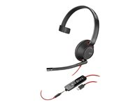 Poly Blackwire C5210 - Blackwire 5200 series - headset - på örat - kabelansluten - USB-C, 3,5 mm kontakt - svart - Certifierad för Microsoft-teams, Certifierad för Skype for Buisness, Cisco Jabber-certifierad, Avaya-certifierad 805H4A6