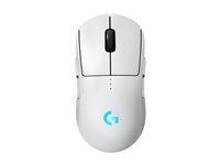 Logitech G PRO 2 - Mus - gaming - höger- och vänsterhänta - optisk - 8 knappar - trådlös, kabelansluten - 2.4 GHz, USB - USB Logitech LIGHTSPEED-mottagare - vit 910-007303