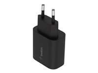 Belkin BoostCharge - Strömadapter - PPS-teknik - 25 Watt - PD 3.0, Fast Charge (24 pin USB-C) - svart WCA004VFBK