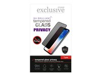 Insmat Exclusive - Skärmskydd för mobiltelefon - helskärm - glas - med sekretessfilter - ramfärg svart - för Apple iPhone 16 Pro 861-1622