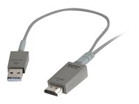 C2G TruLink High Speed HDMI Active Optical Cable (AOC) - HDMI-förlängningskabel - HDMI hane till HDMI hane - 20 m - grå 82014