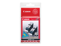 Canon PGI-520BK Twin Pack - 2-pack - 19 ml - svart - original - hängande låda - bläcktank - för PIXMA iP3600, iP4700, MP540, MP550, MP560, MP620, MP630, MP640, MP980, MP990, MX860, MX870 2932B019