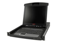 APC LCD Console - KVM-konsol med omkopplare för tangentbord/video/mus - 8 portar - PS/2 - 17" - kan monteras i rack - VGA - svart - 1U - för P/N: SMTL2K2RM2UCL, SMTL2K2RM2UCLNC, SMTL3KRM2UCL, SMTL3KRM2UCLNC, SMX3000RMX93 AP5808