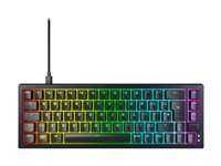 CHERRY K5V2 - Tangentbord - 65% - compact TKL - bakgrundsbelyst - USB - QWERTY - Nordisk - tangentbrytare: CHERRY MX2A Röd (hot-swappable) - svart CX-K5V2-RGB-CPT-BLACK-R-NOR