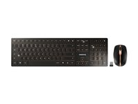 CHERRY DW 9100 SLIM - Sats med tangentbord och mus - trådlös - 2.4 GHz, Bluetooth 4.2 - QWERTY - USA med eurosymbol - tangentbrytare: CHERRY SX - svart/brons JD-9100EU-2