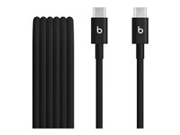 Beats - USB-kabel - 24 pin USB-C (hane) till 24 pin USB-C (hane) - USB 2.0 - 1.5 m - flätad kabel, reinforced design, Snabbladdning upp till 60 W - bultsvart (paket om 2) MDGC4ZM/A