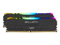 Ballistix RGB - DDR4 - sats - 16 GB: 2 x 8 GB - DIMM 288-pin - 1600 MHz / PC4-25600 - CL16 - 1.35 V - ej buffrad - icke ECC - svart BL2K8G32C16U4BL