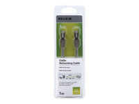 Belkin - Patch-kabel - RJ-45 (hane) till RJ-45 (hane) - 1 m - UTP - CAT 5e - formpressad, hakfri - grå A3L791CP01M-H-S