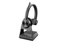 HP Poly Savi 7310 - Savi 7300 series - headset - på örat - DECT - trådlös - USB-A via DECT-adapter - svart - UC-certifierad, Certifierad för Microsoft-teams 8L575AA