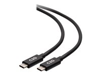C2G 3.3ft (1m) USB-C Male to USB-C Male Cable (20V 5A) - USB4 (40Gbps) - USB-kabel - 24 pin USB-C (hane) till 24 pin USB-C (hane) - USB 2.0 / USB 3.2 / USB4 / Thunderbolt 3 - 20 V - 5 A - 1 m - reversibla kontakter, stöd för 8K, guldblinkade kontakter, USB-strömförsörjning (100W) - svart C2G28878