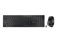 CHERRY DW 9500 SLIM - Sats med tangentbord och mus - trådlös - 2.4 GHz, Bluetooth 4.0 - USA med eurosymbol - tangentbrytare: CHERRY SX - grå, svart - plastfri förpackning JD-9500EU-2