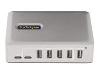 StarTech.com 7-Port USB-C Hub, 5x USB-A + 2x USB-C, Self-Powered w/ 65W Power Supply, USB 3.1 10Gbps Hub w/ BC1.2 Charging, Desktop/Laptop USB Hub with 3ft Locking USB-IF Certified Cable - USB Expansion Hub (10G5A2CS-USB-C-HUB) - Hubb - 5 x USB 3.2 Gen 2 + 2 x USB-C 3.2 Gen 2 - skrivbordsmodell 10G5A2CS-USB-C-HUB