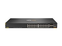 HPE Aruba 6200F 24G Class4 PoE 4SFP+ 370W Switch - Switch - L3 - Administrerad - 24 x 10/100/1000 (PoE+) + 4 x 1 Gigabit / 10 Gigabit SFP+ - rackmonterbar - PoE+ (370 W) JL725A#ABB