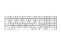 Apple Magic Keyboard with Touch ID and Numeric Keypad - Tangentbord - USB-C - trådlös - Bluetooth - QWERTY - Amerikansk engelska - vita tangenter MXK73LB/A