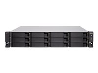QNAP TS-h1277XU-RP - NAS-server - 12 fack - kan monteras i rack - SATA 6Gb/s - RAID 0, 1, 5, 6, 10, 50, JBOD, 5 hot spare, 6-reservsnabbyte, 60, 10 hot spare, RAID TP - RAM 128 GB - Gigabit Ethernet / 10 Gigabit Ethernet / 10Gbps SFP+ - iSCSI support - 2U TS-H1277XU-RP-3700X-128G