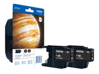 Brother LC1240 Twin-Pack - 2-pack - svart - original - blister med akustiskt / elektromagnetiskt alarm - bläckpatron - för Brother DCP-J525, J725, J925, MFC-J430, J5910, J625, J6510, J6710, J6910, J825 LC1240BKBP2DR