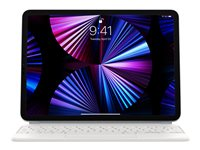Apple Magic Keyboard - Tangentbord och foliefodral - med pekdyna - bakgrundsbelyst - Apple Smart connector - QWERTY - internationell engelska - vit - för Apple 10.9-inch iPad Air (4th generation, 5th generation); 11-inch iPad Air M2 Wi-Fi, M2 Wi-Fi + Cellular, M3 Wi-Fi, M3 Wi-Fi + Cellular; 11-inch iPad Pro (1st generation, 2nd generation, 3rd generation, 4th generation) MJQJ3Z/A